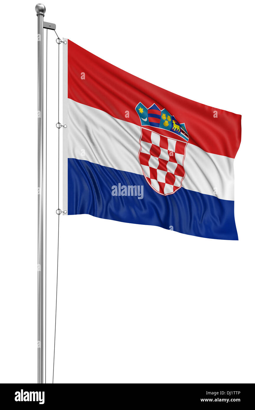 3D Croatian flag Stock Photo