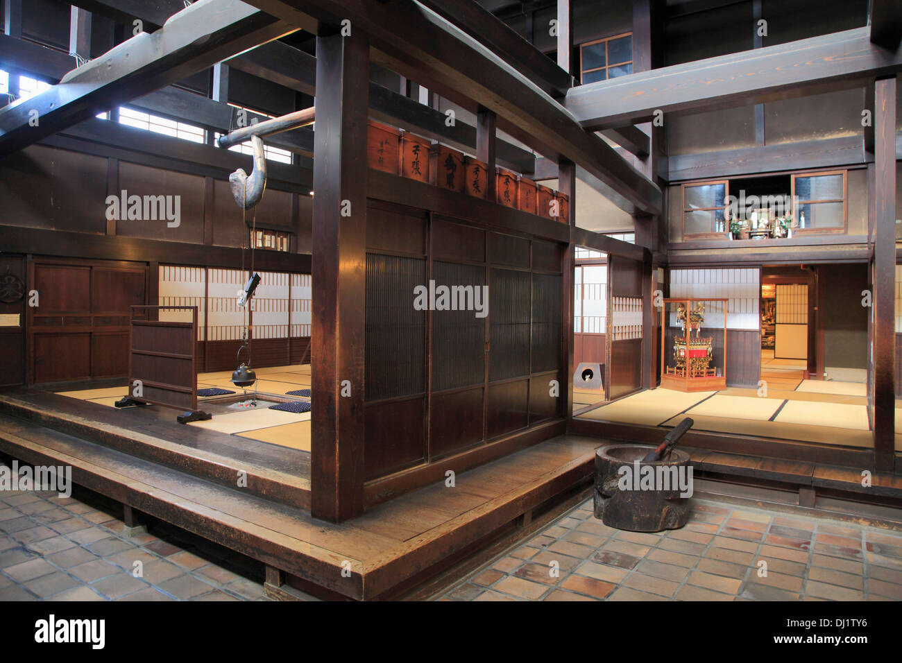 Japan Hida Takayama Yoshijima Heritage House Interior Stock Photo japan-hida-takayama-yoshijima-heritage-house-interior-stock-photo