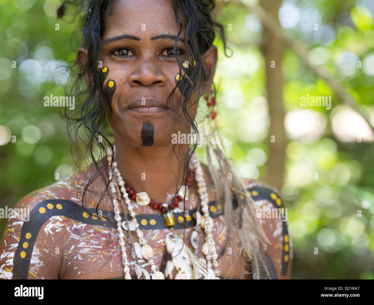 Tjapukai Warrior Australian Aboriginal People of the North Queensland Wet Tropics Stock Photo