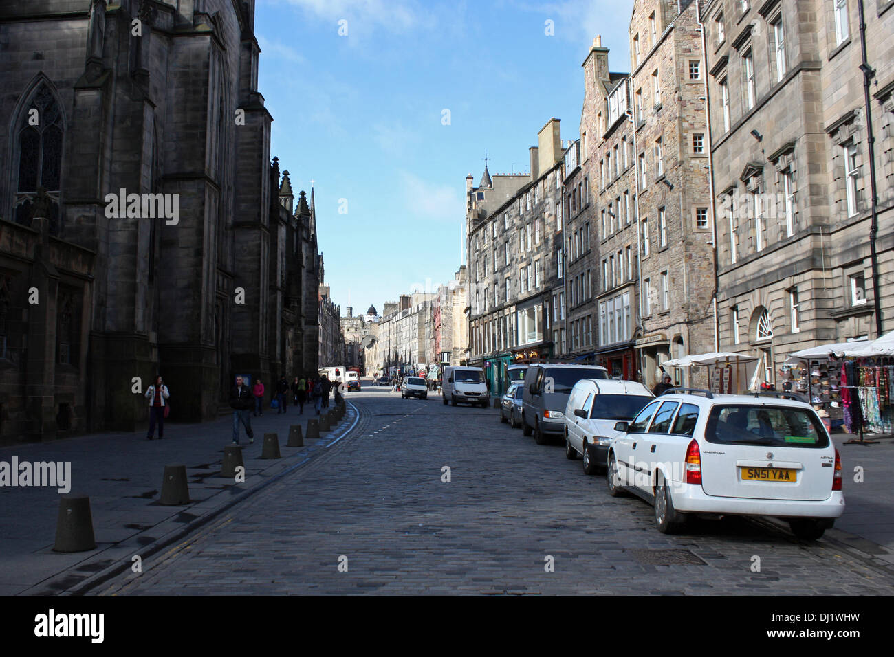 Scotland: Historic centre of Edinburgh (Royal Mile) Stock Photo