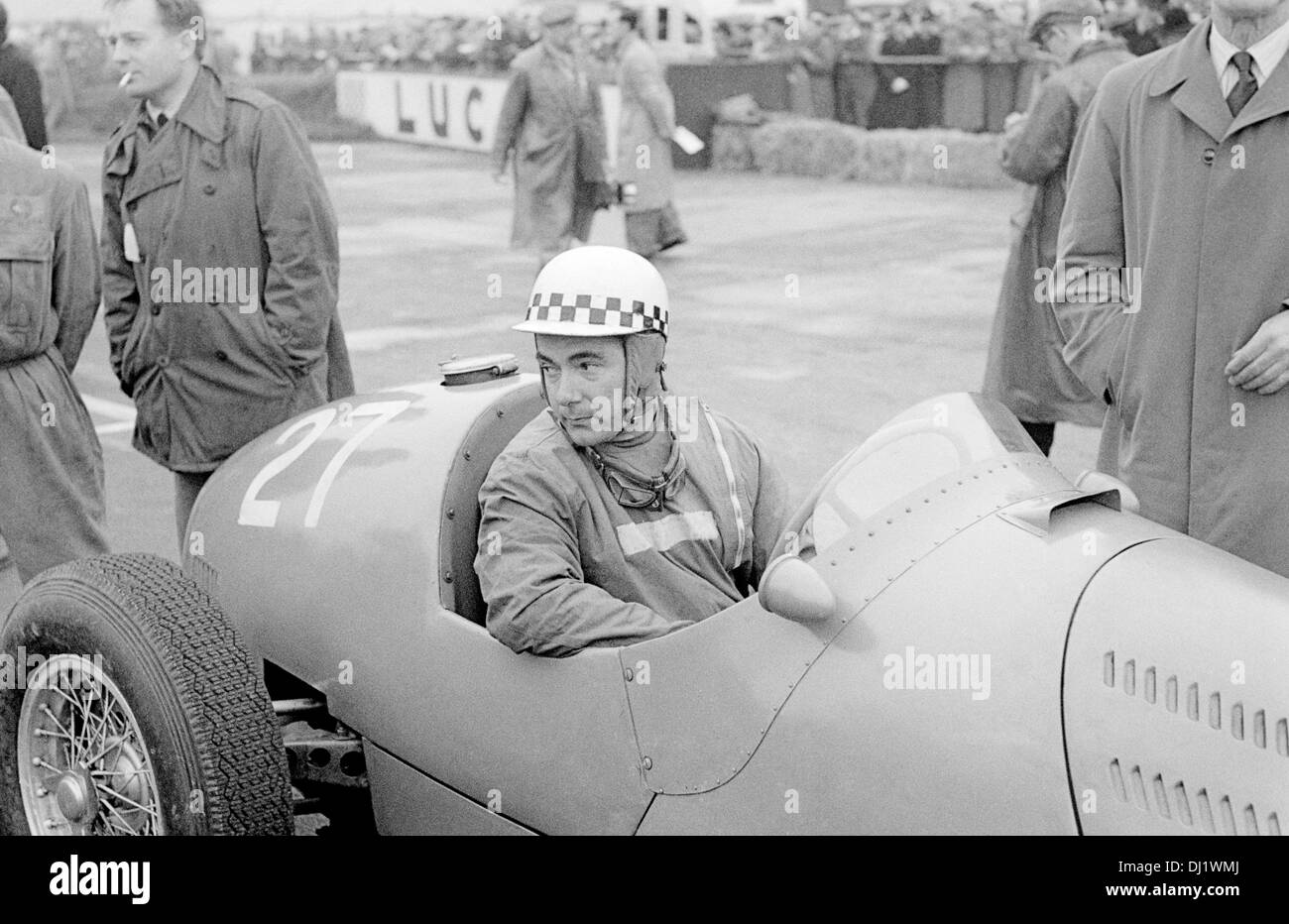 Jean Behra in a Gordini T16, finished 2nd in the VI BRDC International Trophy, Silverstone, England 15 May 1954. Stock Photo