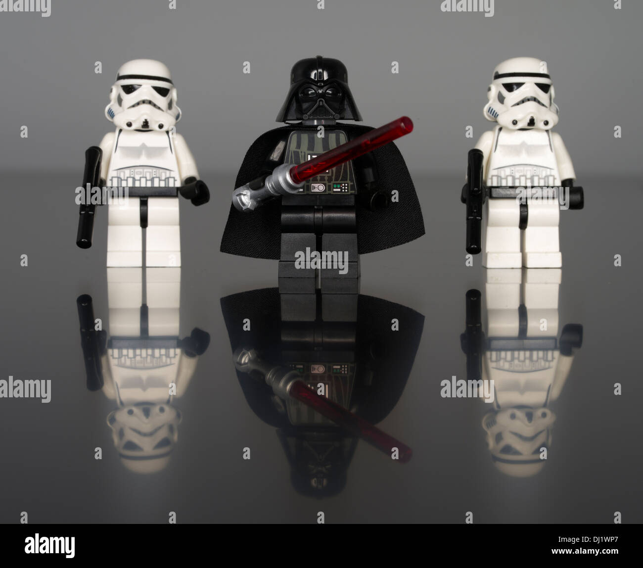 Lego Star Wars Minifigure Darth Vader  / Storm Troopers Stock Photo