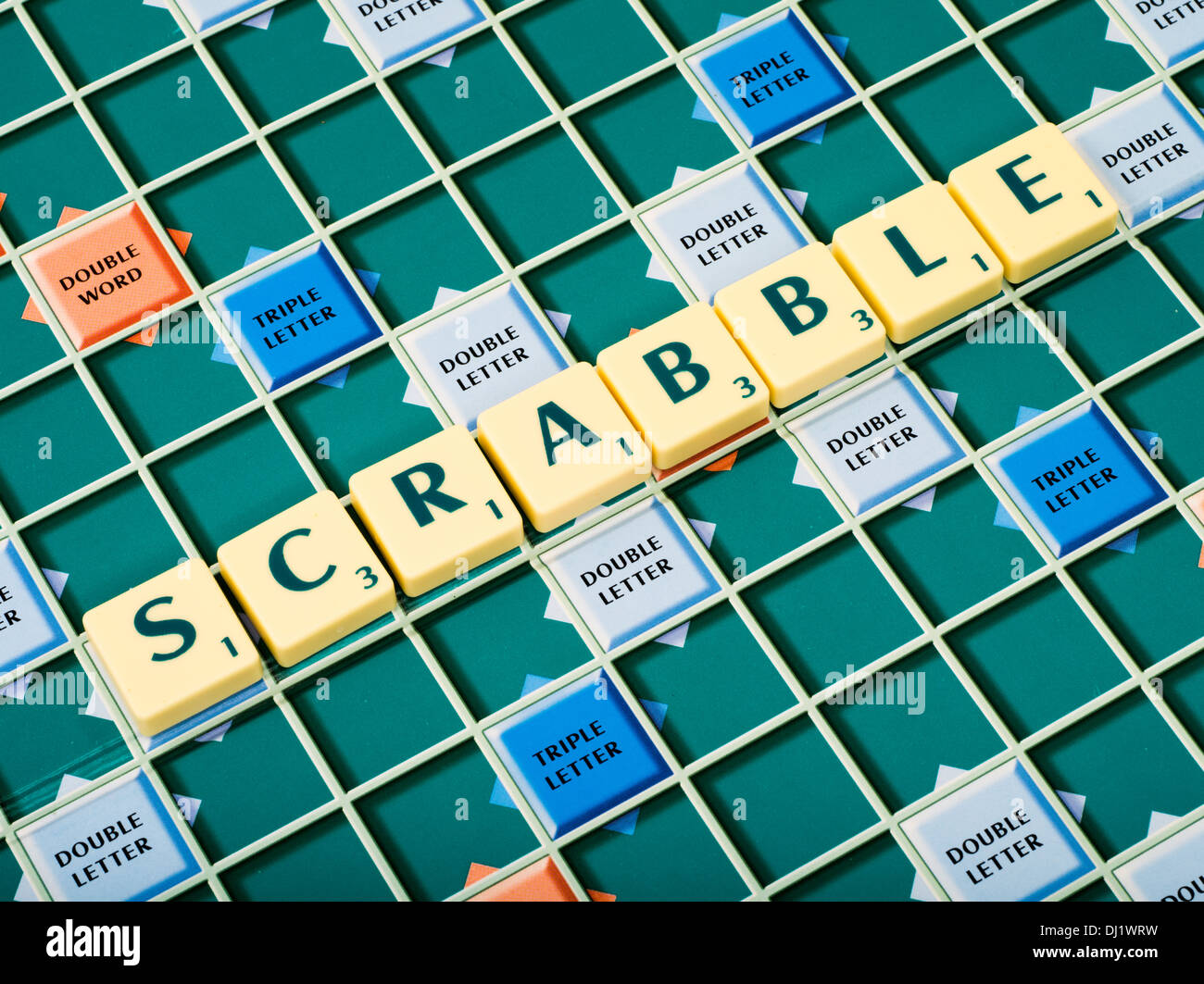 Scrabble Word Board Game by Mattel / Hasbro Stock Photo