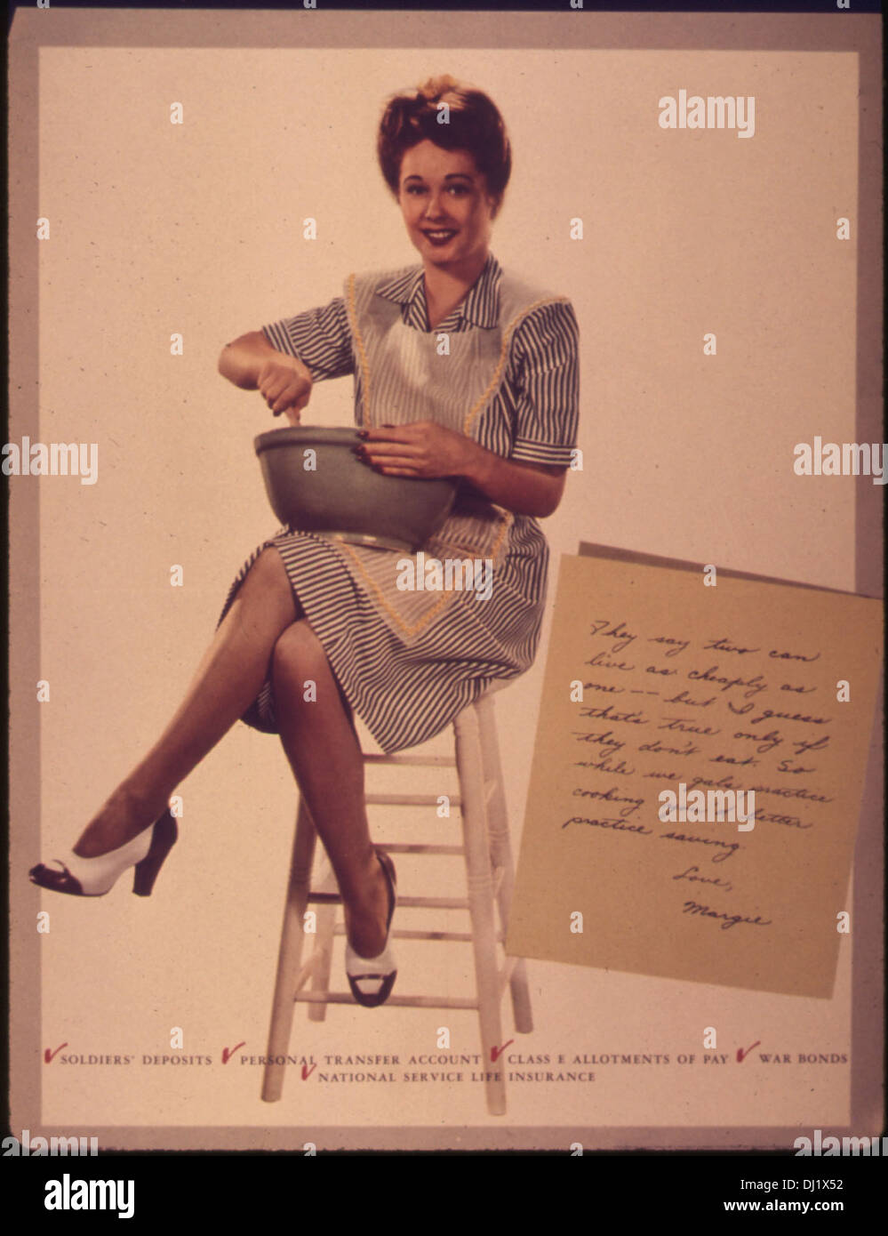 Margie poster no.7 - Letters to soldiers concerning soldiers' deposits, Personal transfer account, Class E... 981 Stock Photo