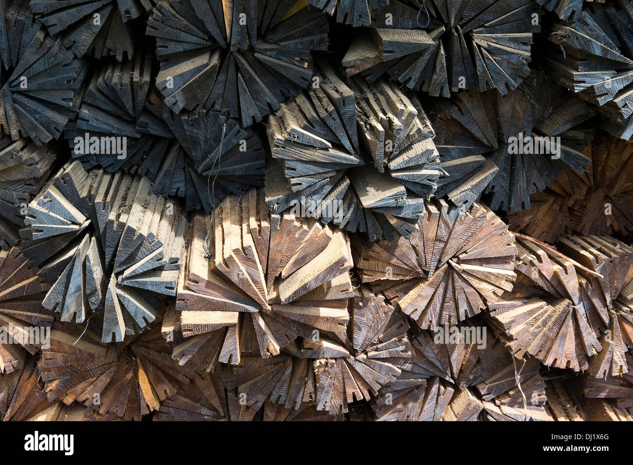 Wooden shingle recycled ready for roof covering Lutowiska Bieszczady