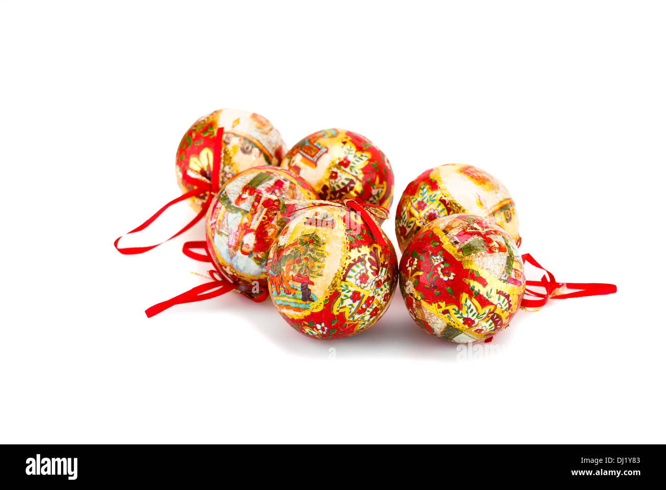 Christmas balls isolated on white background Stock Photo - Alamy