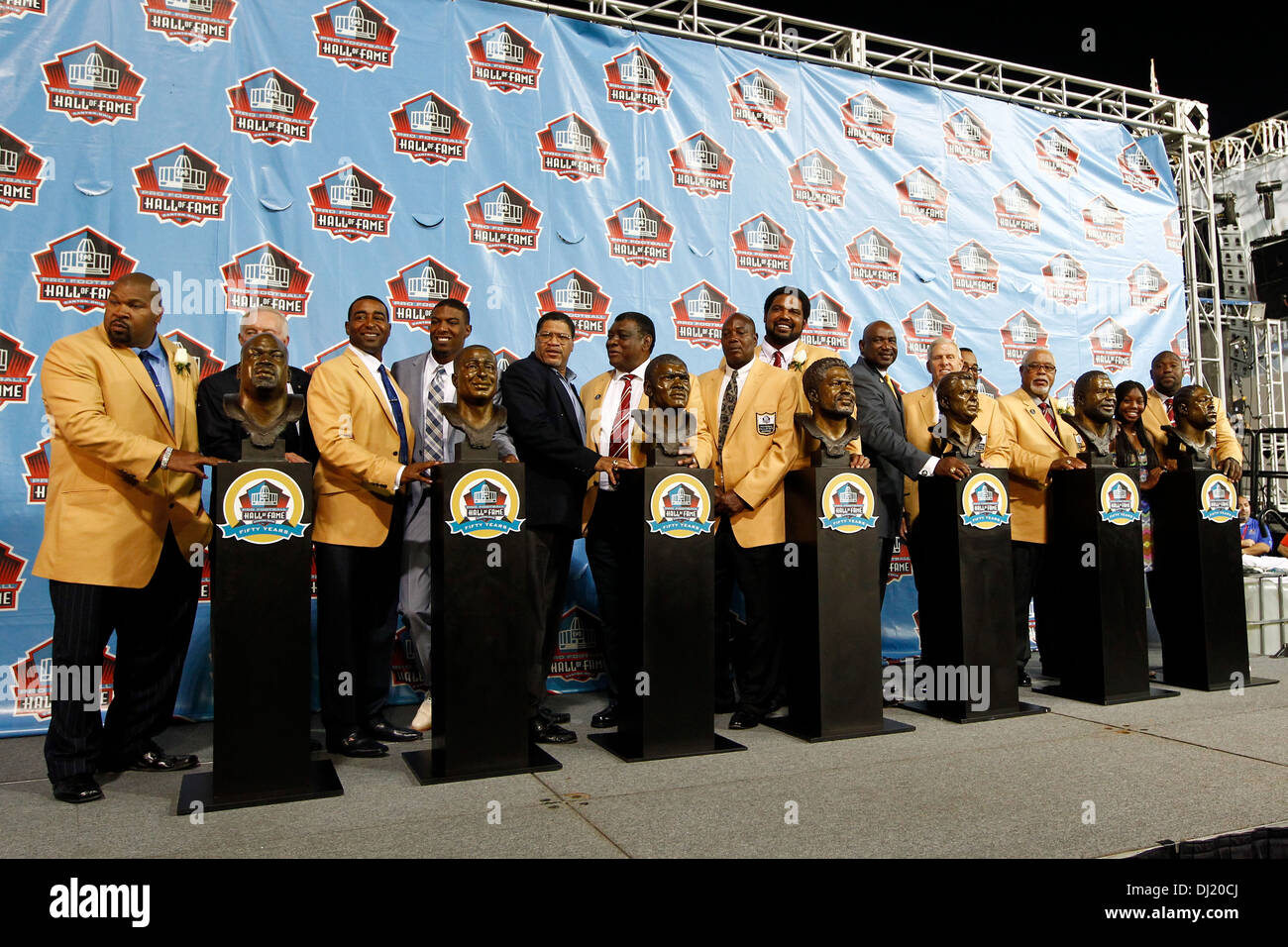 The NFL Class of 2013 Enshrinement Ceremony at Fawcett Stadium in Canton, OH. Stock Photo