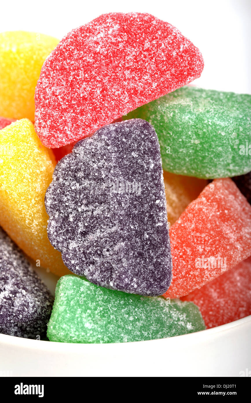 Delicious Christmas Gum Drop Candies in a white bowl Stock Photo - Alamy
