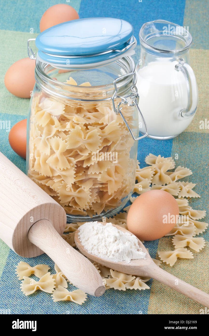 Glass jar full of pasta Stock Photo Alamy