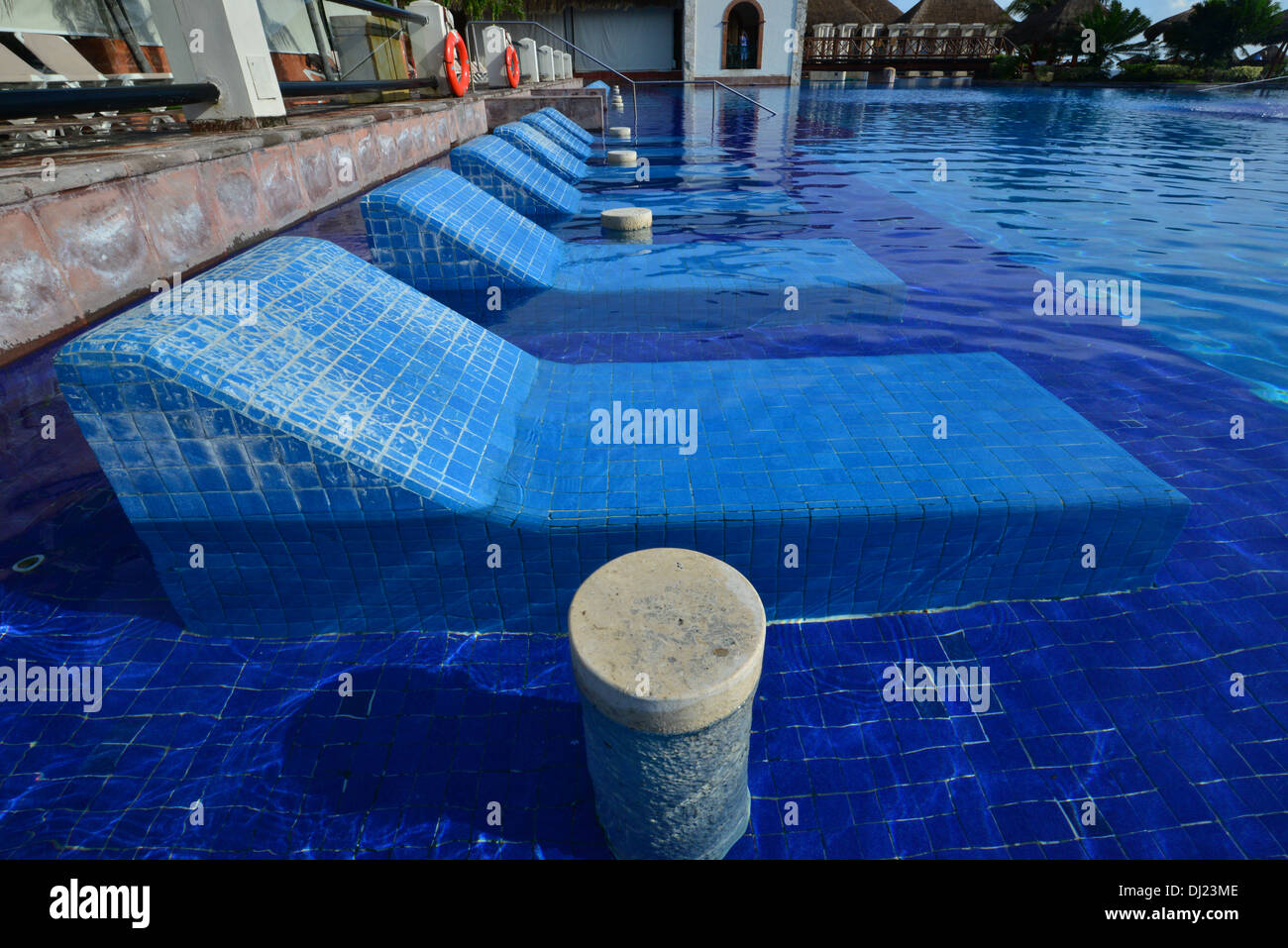 A tiled submerged sunbed Stock Photo Alamy