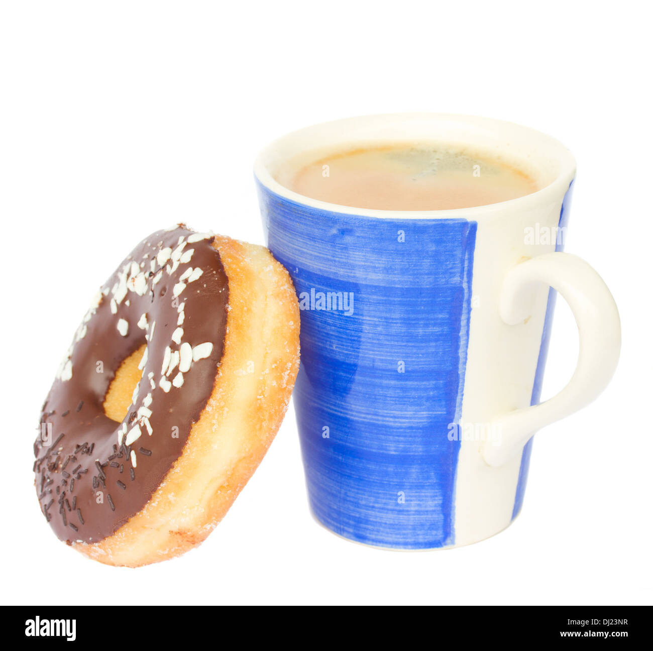 donut with coffee mug Stock Photo Alamy