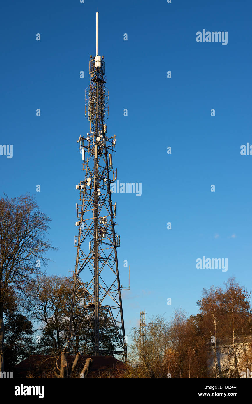 Radio Transmitting masts on the North Downs at Reigate Hill Surrey