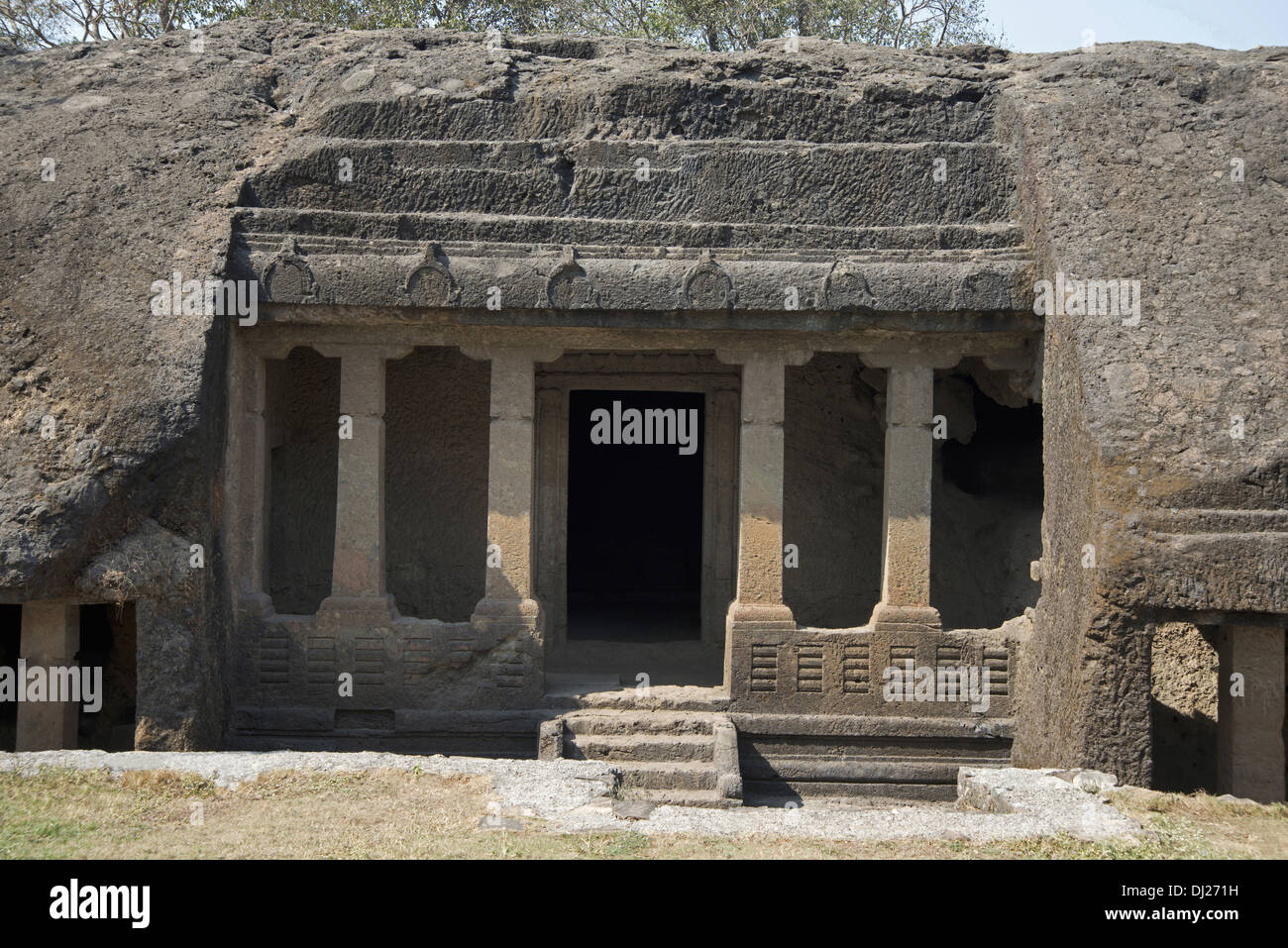 Mahakali Caves or Kondivita Caves. Vihara on the Eastern side. Andheri