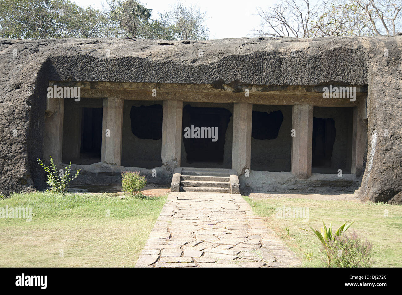 Mahakali Caves or Kondivita Caves. Vihara on the Eastern side. Andheri