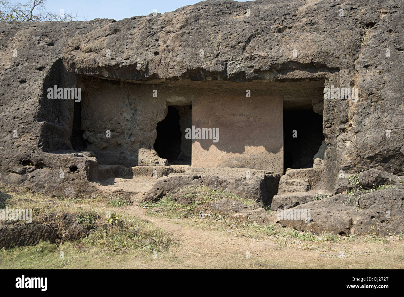 Mahakali Caves or Kondivita Caves. Vihara on the Eastern side. Andheri