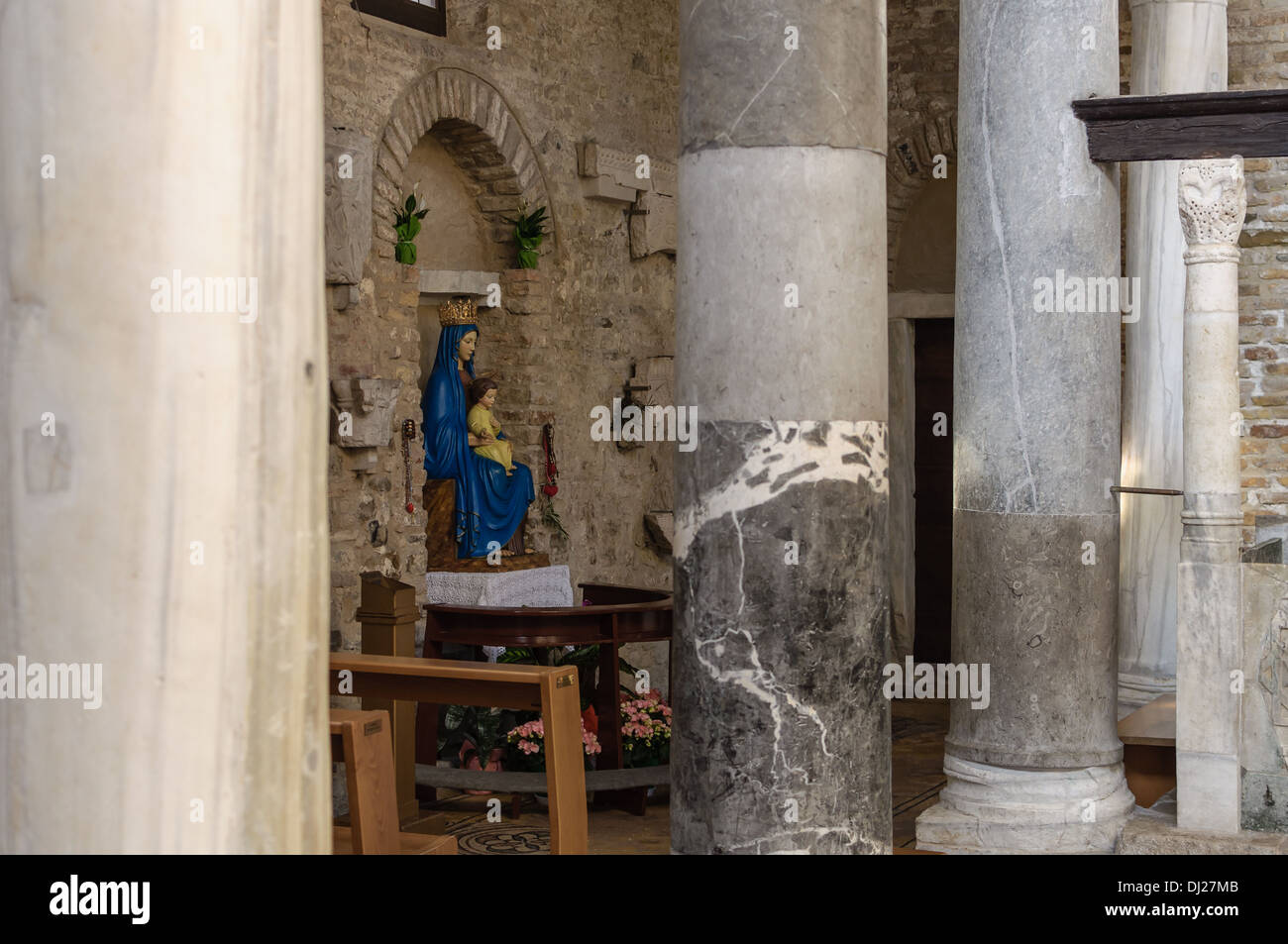 Grado, Italy: Old church, interior detail Stock Photo