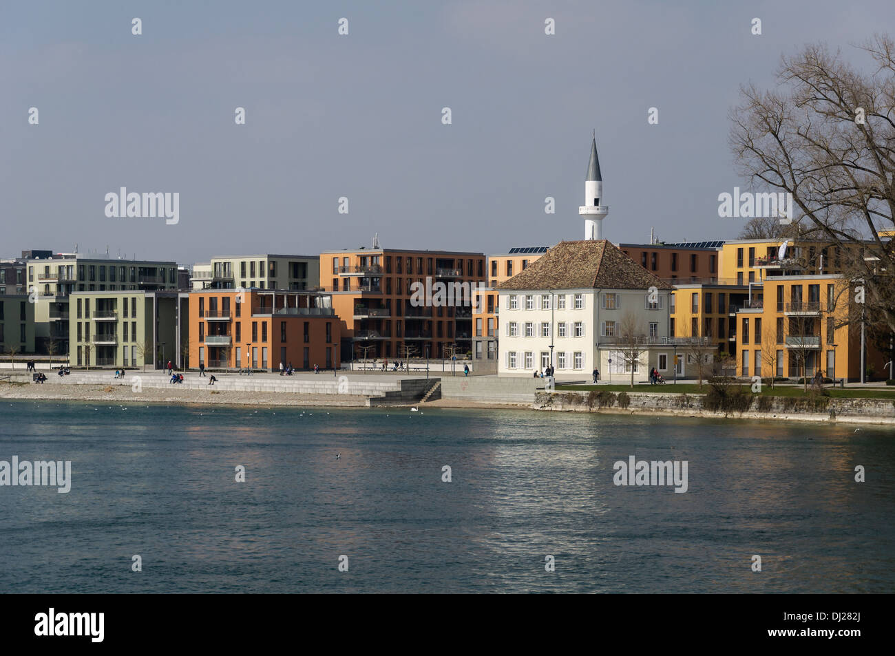 Konstanz, Germany: Modern neighborhood on the Rhine river Stock Photo