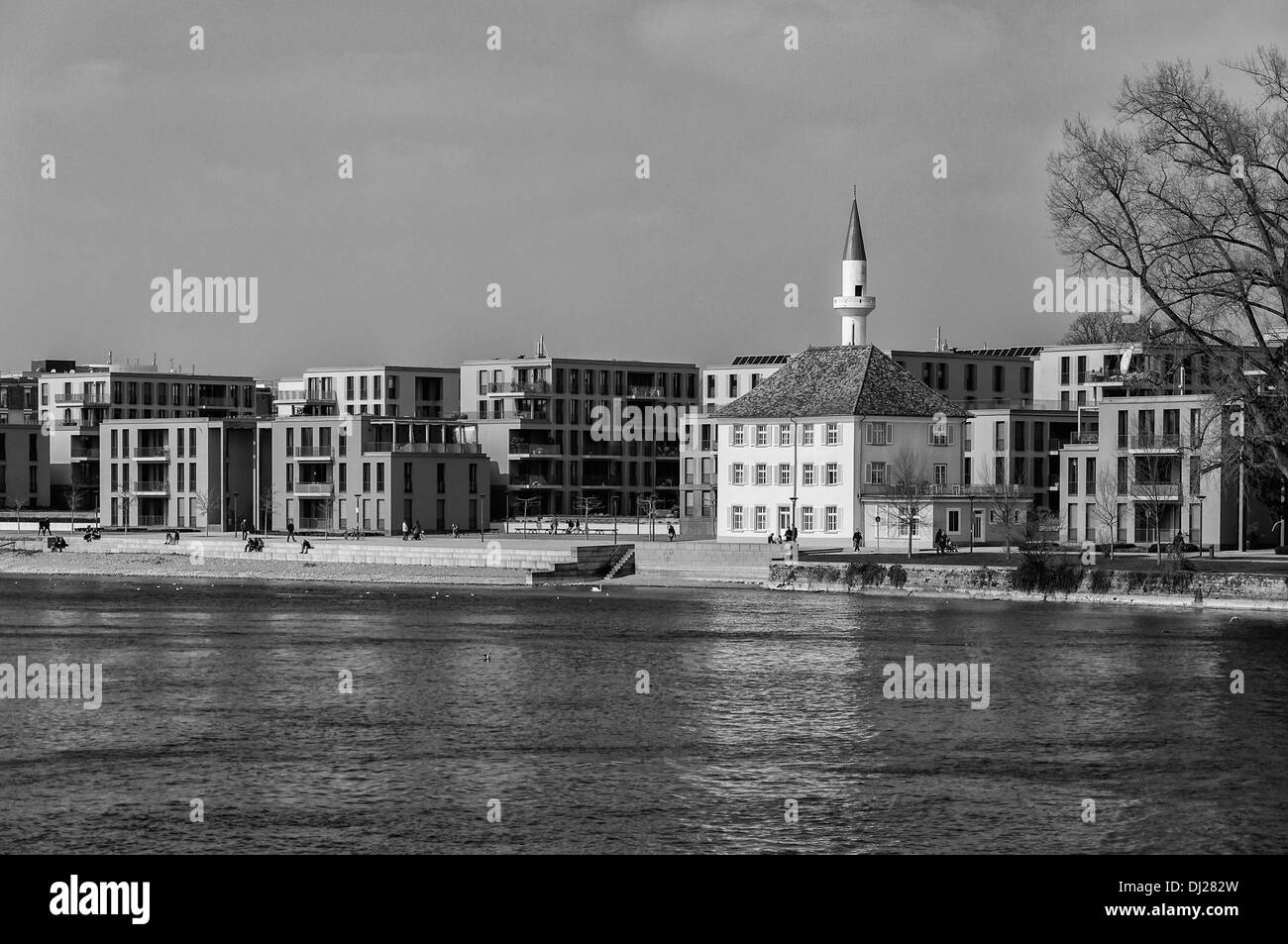 Konstanz, Germany: Modern neighborhood on the Rhine river Stock Photo