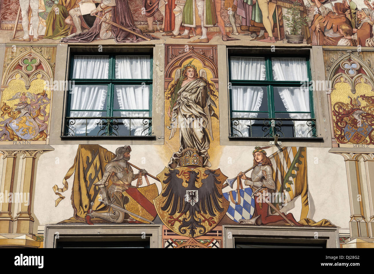 Konstanz, Germany: Old painted wall Stock Photo