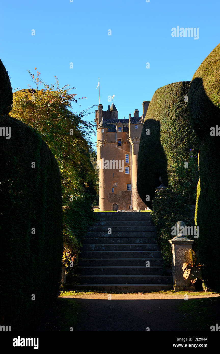 Crathes Castle Garden near Banchory, Aberdeenshire, Scotland Stock Photo