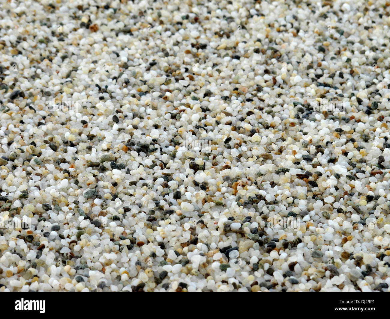 Tiny pebbles on a beach. Useful as a background or a backdrop. Stock Photo