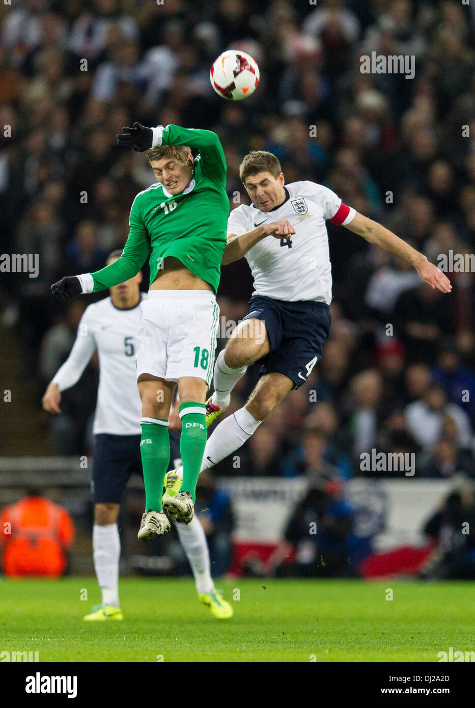 London, UK. 19th Nov, 2013. England's Steven GERRARD in a challenge with Germany's Toni KROOS during the International football friendly game between England and Germany from Wembley Stadium. Credit:  Action Plus Sports/Alamy Live News Stock Photo