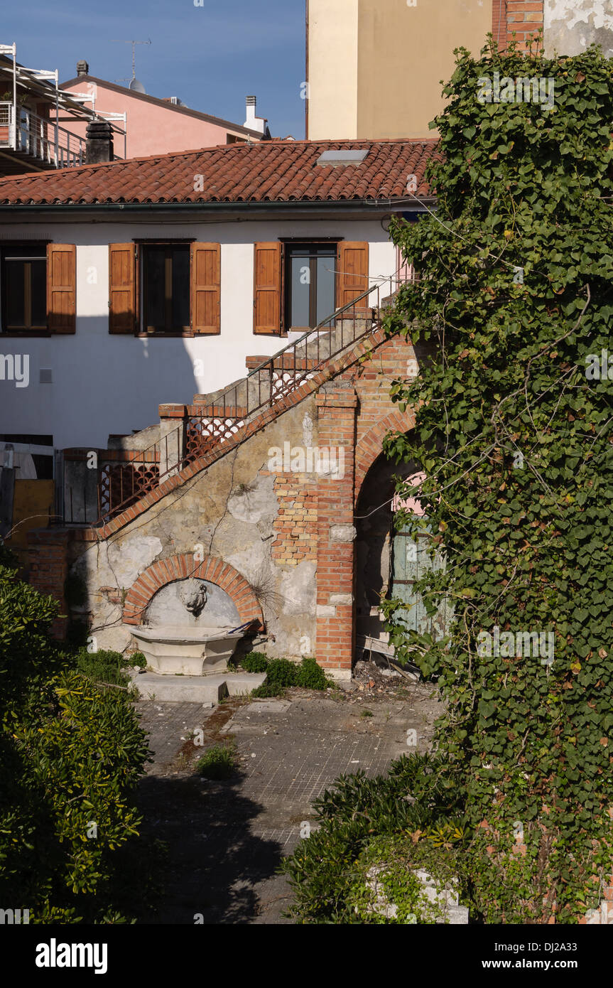 Grado, Italy: Old houses in the city center Stock Photo