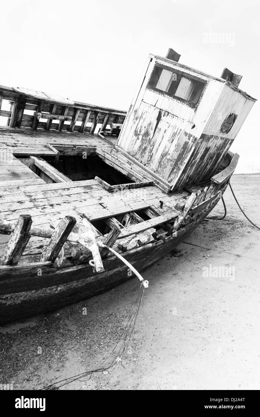 An Abandoned Fishing Boat Stock Photo