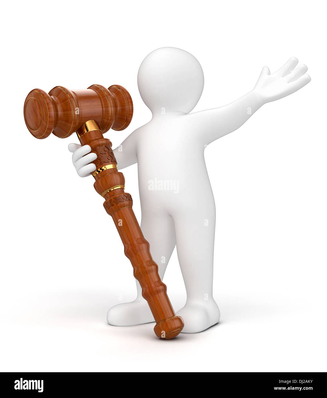 Man and Wooden Mallet Stock Photo Alamy