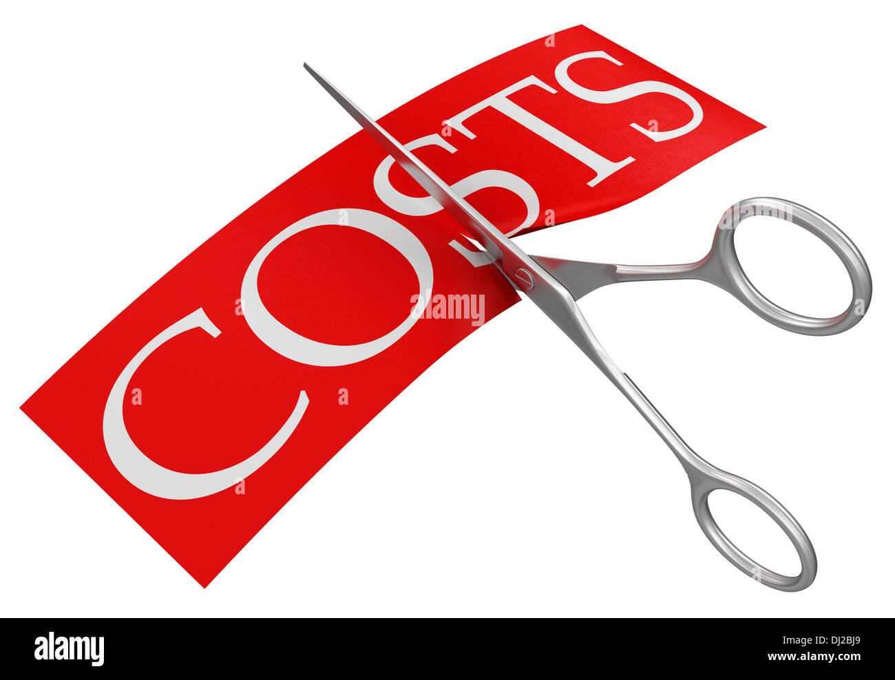 Scissors and costs (clipping path included Stock Photo Alamy