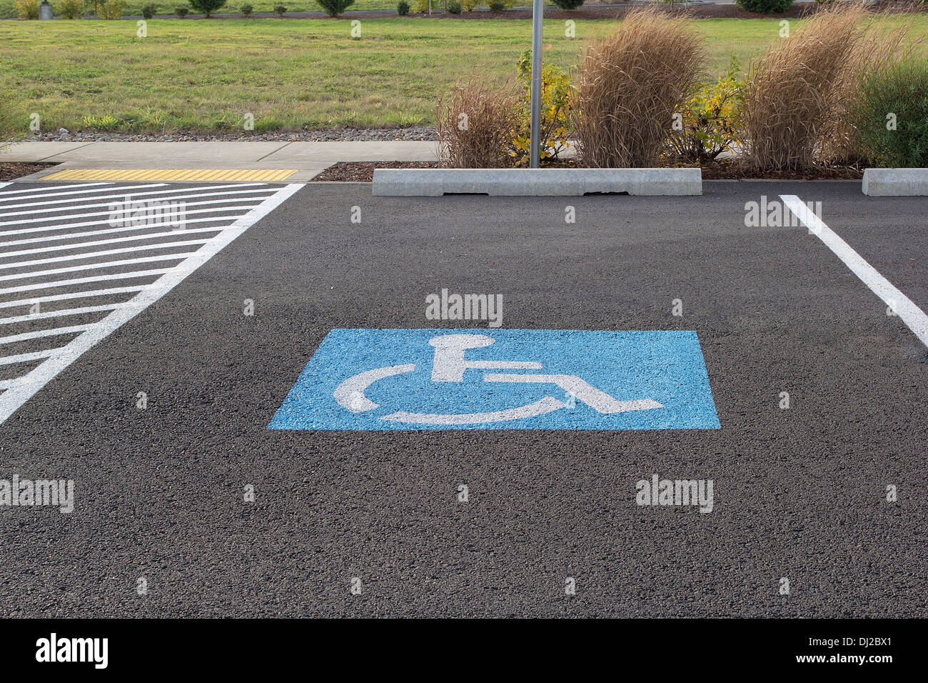 Handicapped Parking Space at Business Location Stock Photo