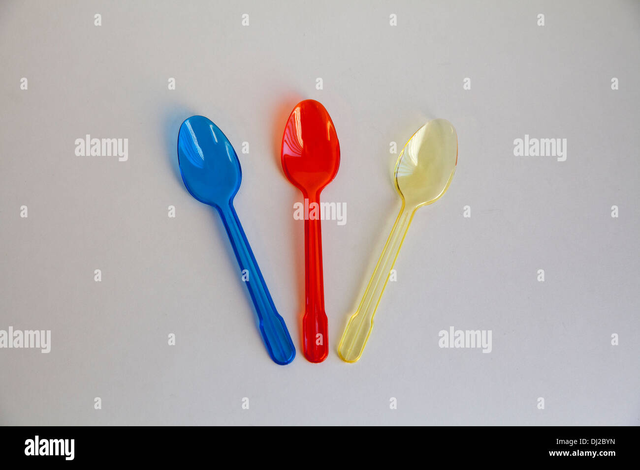 Plastic spoon spoons eat eating Stock Photo Alamy
