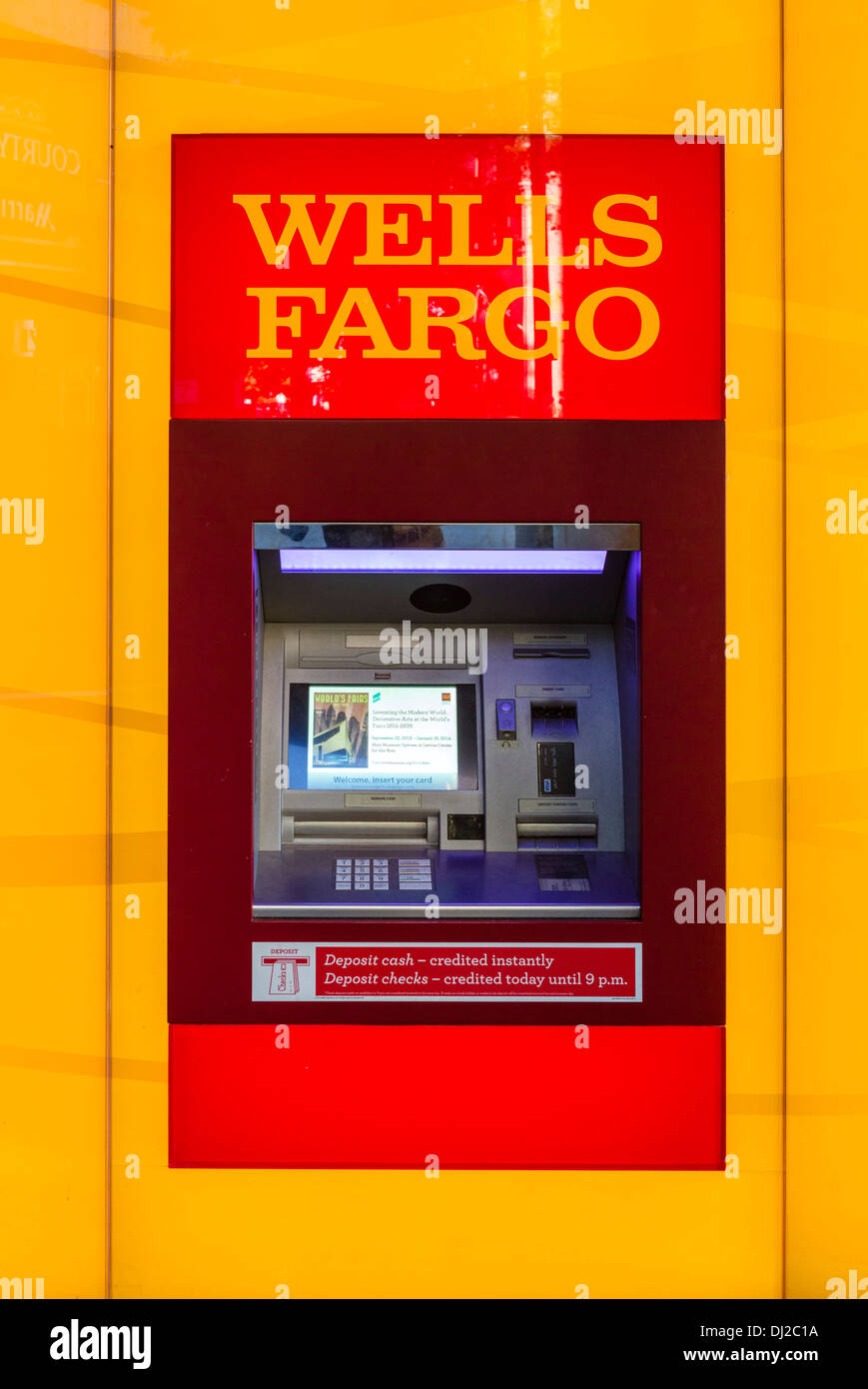 Wells Fargo Bank ATM machine, USA Stock Photo