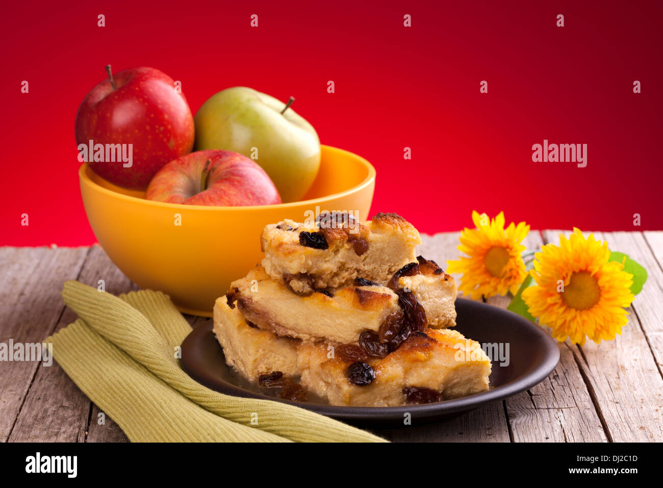 Apples And Pudding Stock Photo