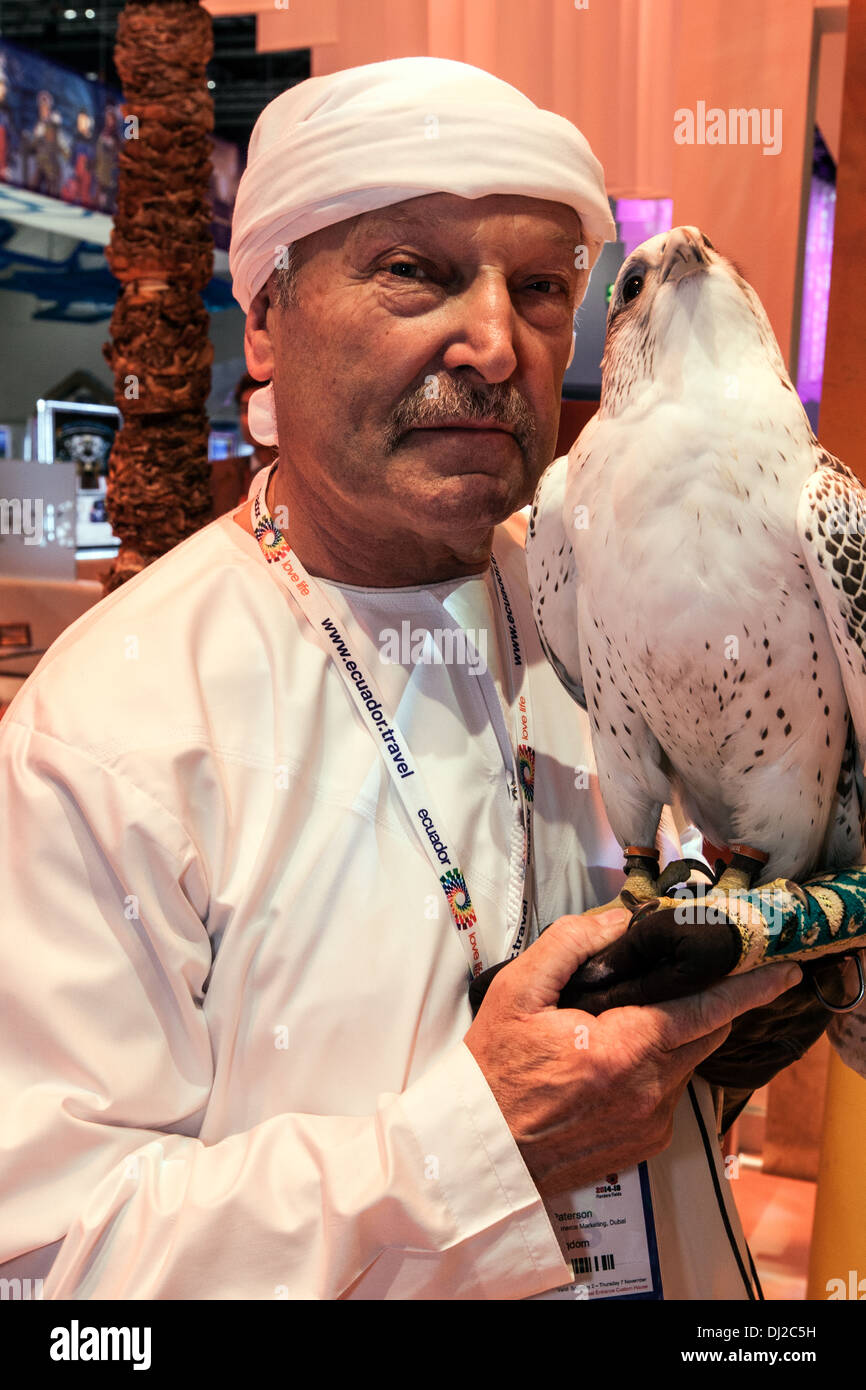 Moroccan Man With Falcon London Stock Photo