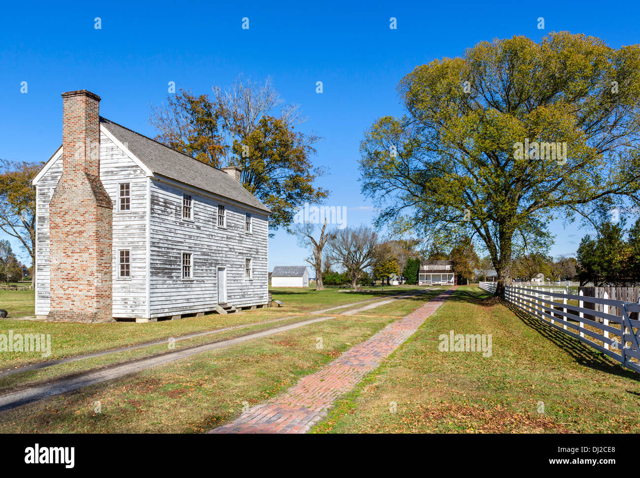 Reconstructed buildings at Somerset Place Plantation State Historic Site, Cresswell, Albemarle region, North Carolina, USA Stock Photo