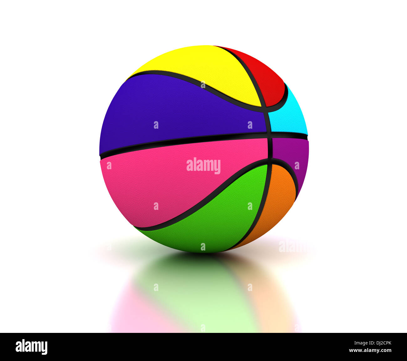 Colorful basketball on white background (Computer generated image Stock ...