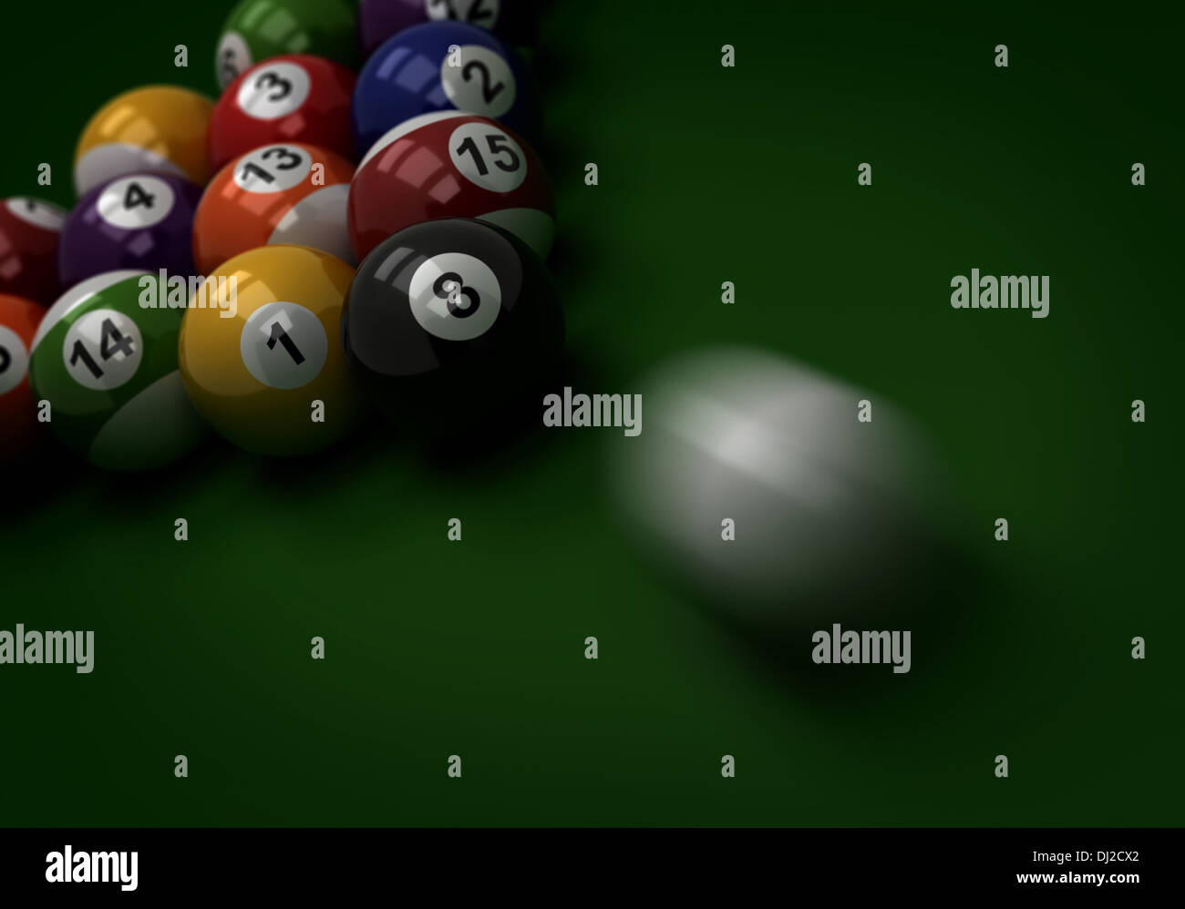 Shot to Billiard Balls generated image Stock Photo Alamy