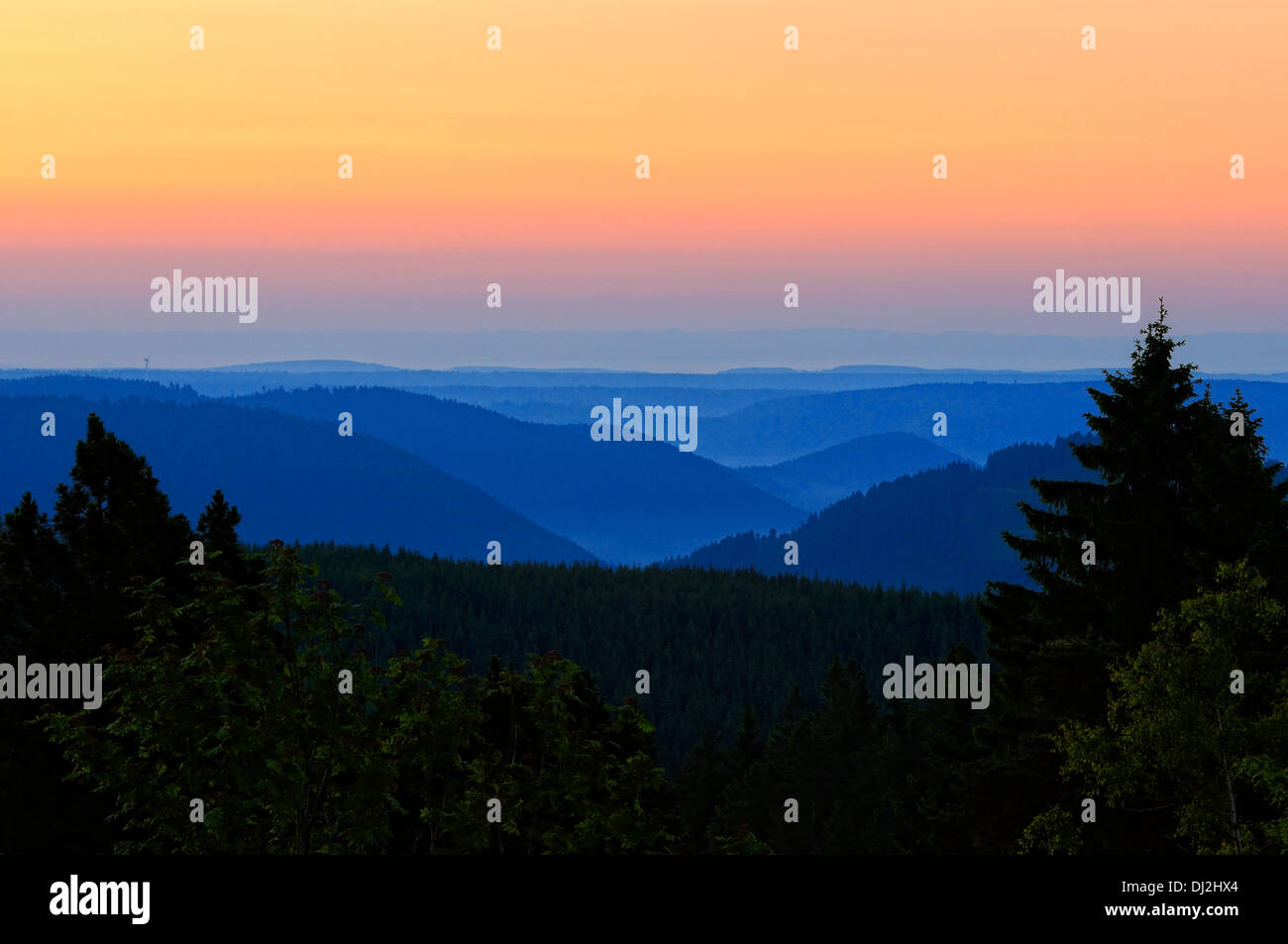 Dawn over the Black Forest Germany Stock Photo