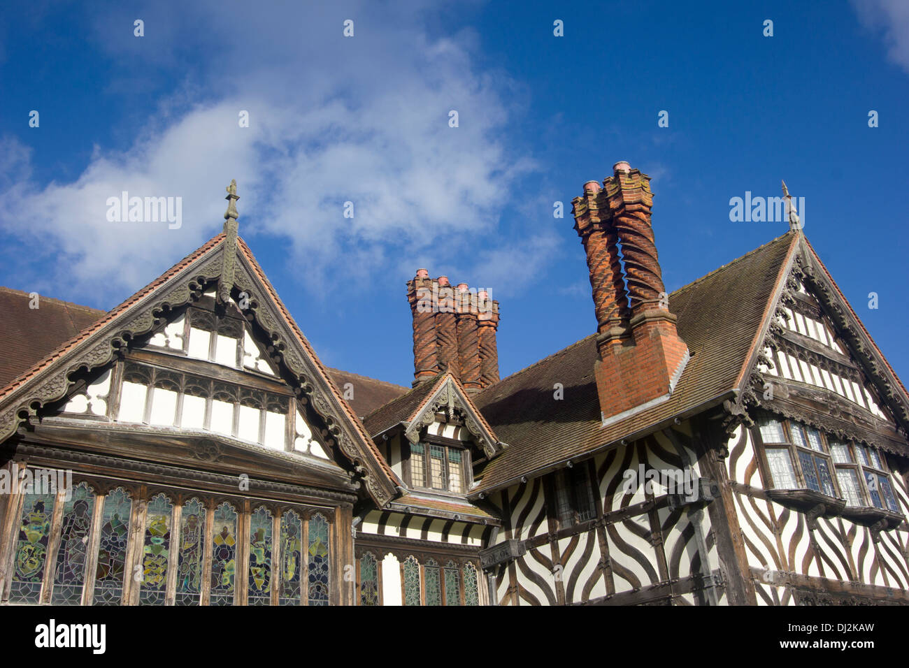 Wightwick Manor is a Victorian manor house located on Wightwick Bank, Wolverhampton, West Midlands, England. Stock Photo