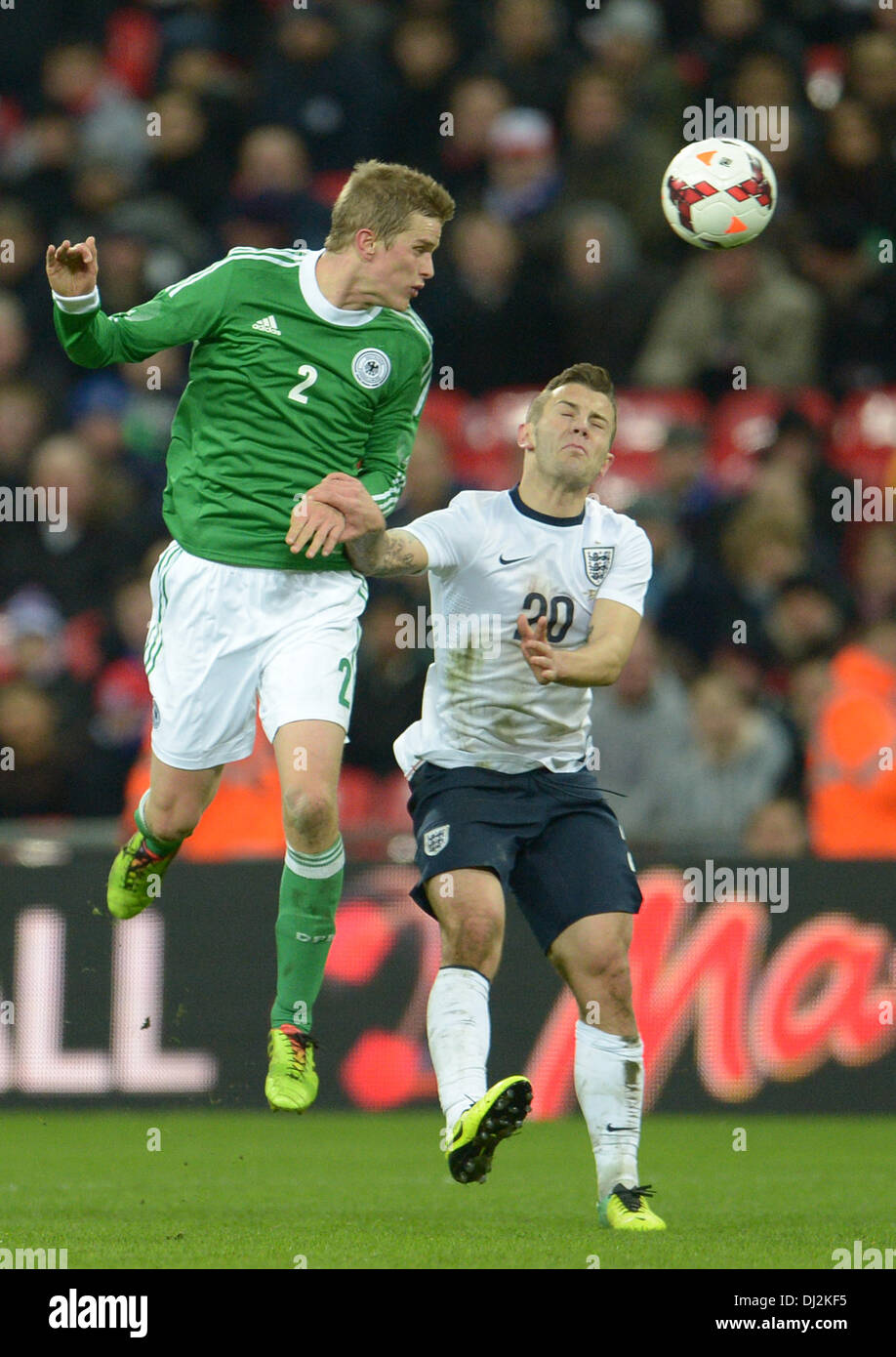 London, UK. 19th Nov, 2013. England's Jack Wilshire (R) and Germany's