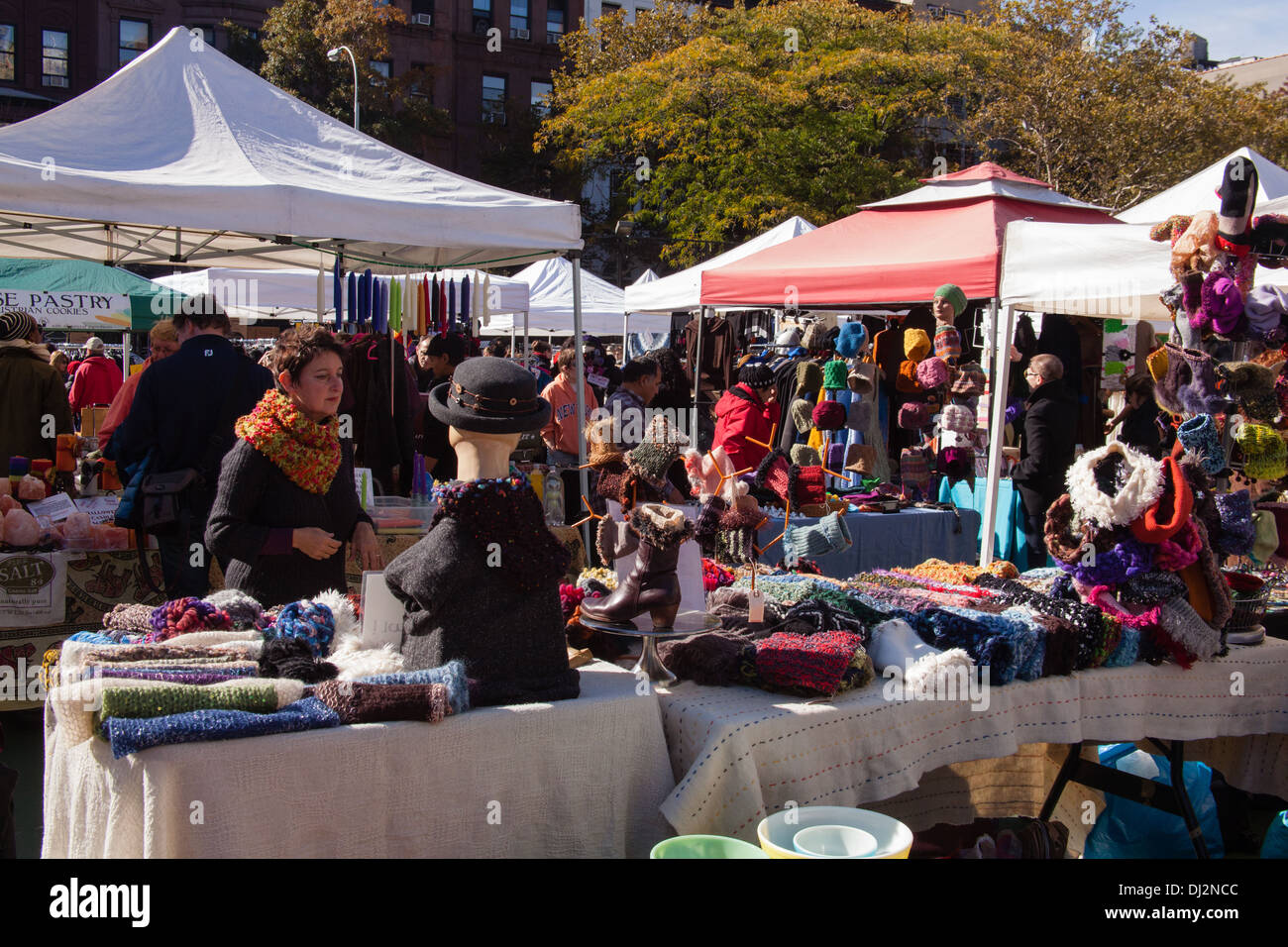 GreenFlea flea market, Upper West Side of Manhattan, New York City, United States of America. Stock Photo