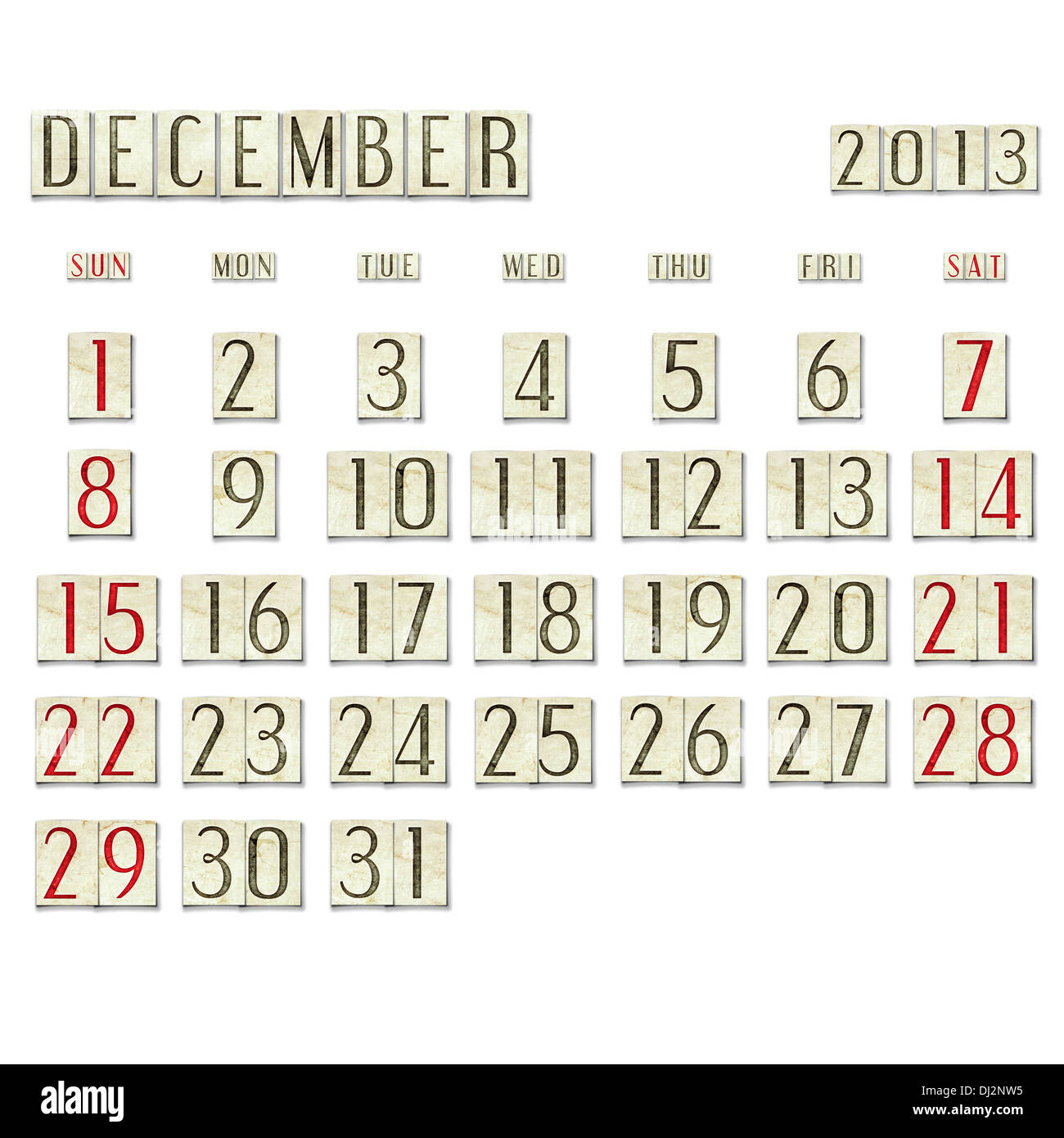 Christmas countdown calendar Cut Out Stock Images & Pictures - Alamy