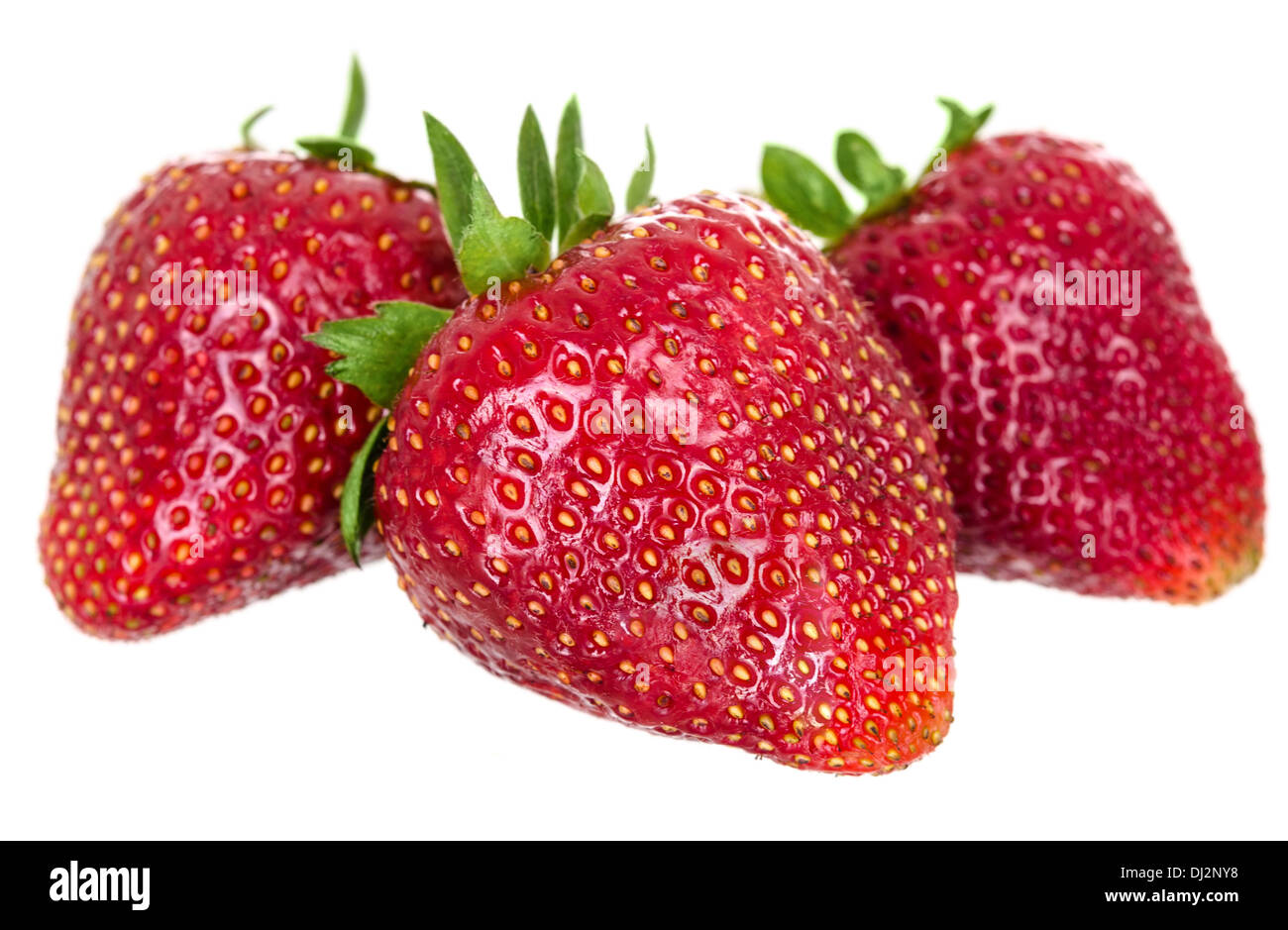 Fresh strawberries isolated on white background. Studio shot Stock ...