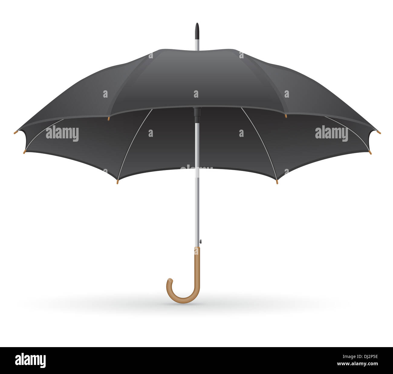 black umbrella illustration isolated on white background Stock Photo ...