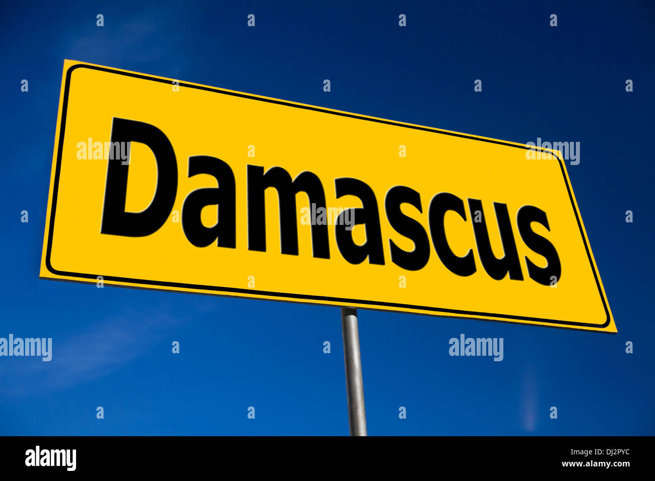 Yellow Rump Sign Road Yellow road sign Stock Photo - Alamy