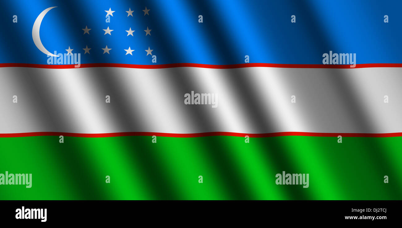 The Uzbek flag Stock Photo Alamy