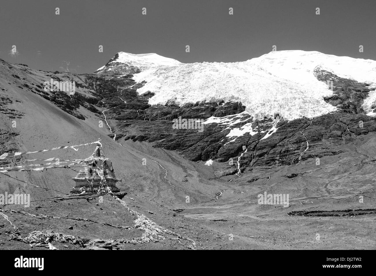Stupa at the Karola Glacier Tibet China Stock Photo
