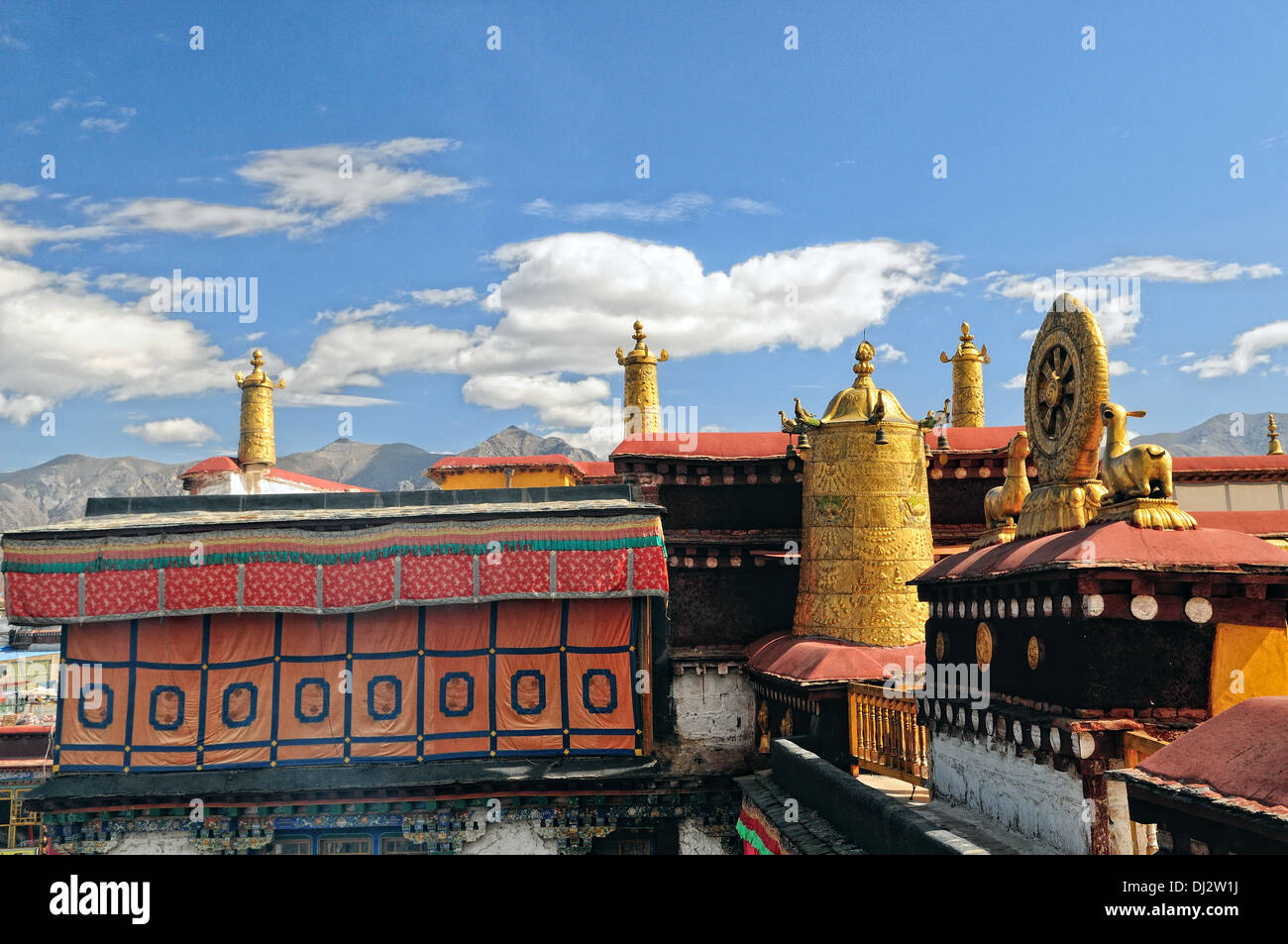 golden insignia Jokhang Temple Lhasa Tibet Stock Photo