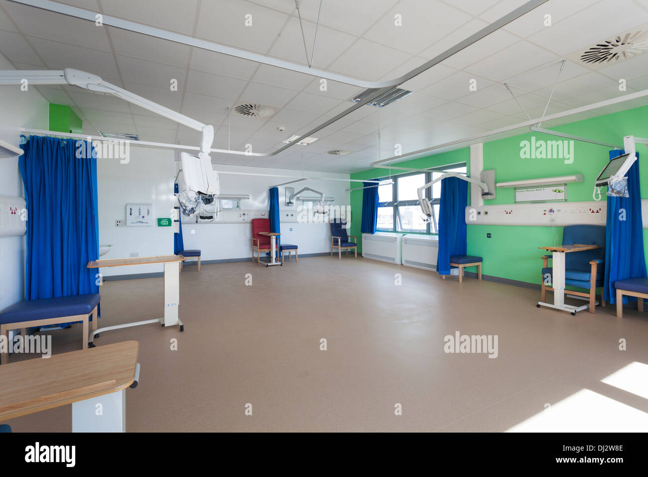 Empty refurbished hospital ward without beds. Stock Photo